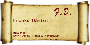 Frankó Dániel névjegykártya