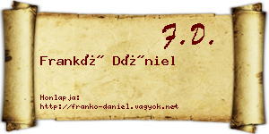 Frankó Dániel névjegykártya